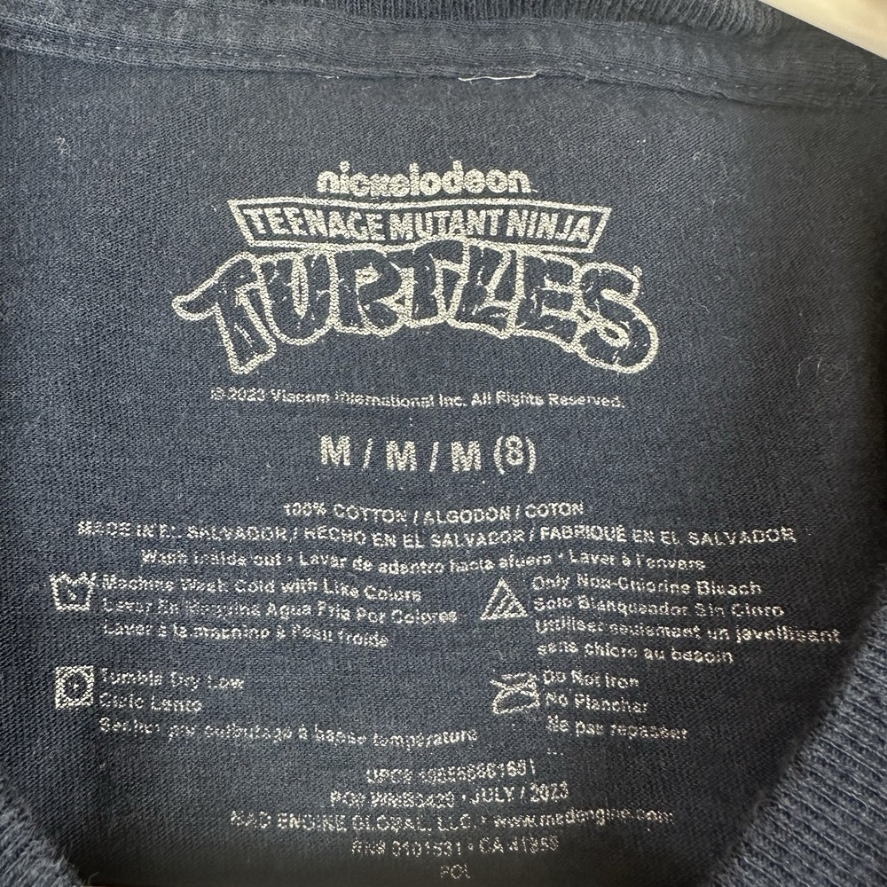 Teenage Mutant Ninja Turtles T-Shirt Boy's M (8) Blue Graphic Print Nickelodeon - Picture 2 of 3